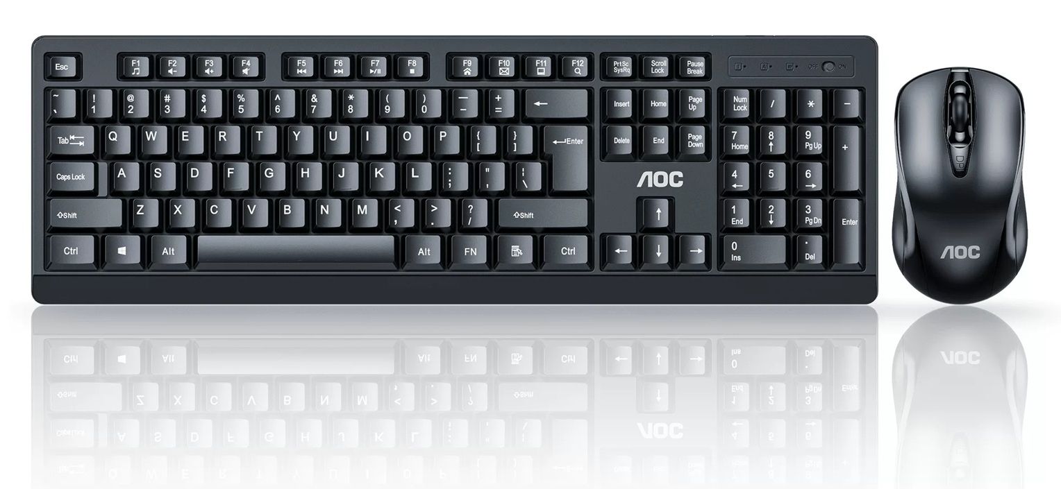 AOC KM210B/97 Home & Office Wireless Keyboard & Mouse Combo 2.4G USB Black V28-ELEAOCKM210B97