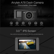 Anytek A78 Car Dash Cam Full HD 1080P Car DVR 170 Degree Wide Angle (24 Hours Parking Monitoring) V28-ELEATKA78
