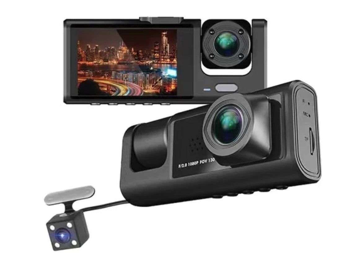 BDI C309 3-Camera 1080P Front & 720P Inside 2 Inch Screen + 480P Back Dash Cam V28-ELEBDIC309
