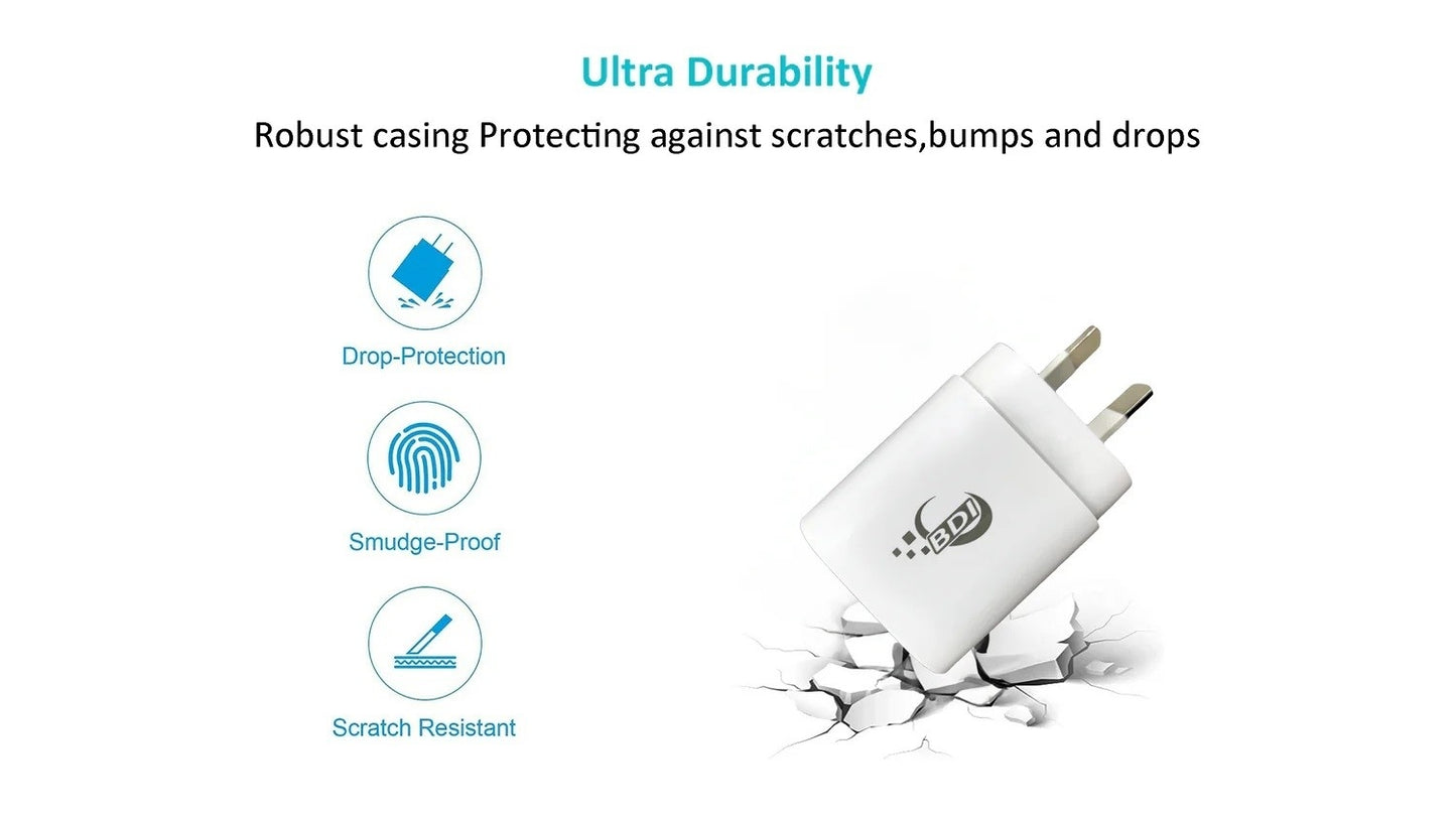 BDI 25W PD Quick Charger AU plug with USB-A and Type-C Ports V28-ELEBDITSC25WACA