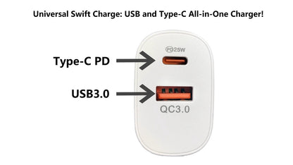 BDI 25W PD Quick Charger AU plug with USB-A and Type-C Ports V28-ELEBDITSC25WACA