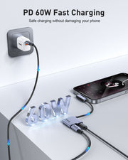 BENFEI 000413GY USB-C to USB-C Audio Headphone + Data Transfer and Charging Adapter V28-ELEBEN000413GY