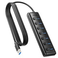 BENFEI 000425BK USB3.0 to 7 Port USB3.0 HUB (Black) V28-ELEBEN000425BK