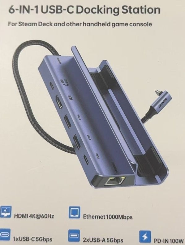 BENFEI 000492GY 6 in 1 Docking 1xHDMI 4K, 2xUSB-A 3.0, 1xUSB-C 3.0, 1xUSB-C PD, 1xRJ45 V28-ELEBEN000492GY