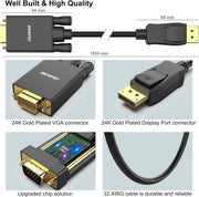 BENFEI DisplayPort to VGA Cable 1.8M V28-ELEBEN106BK