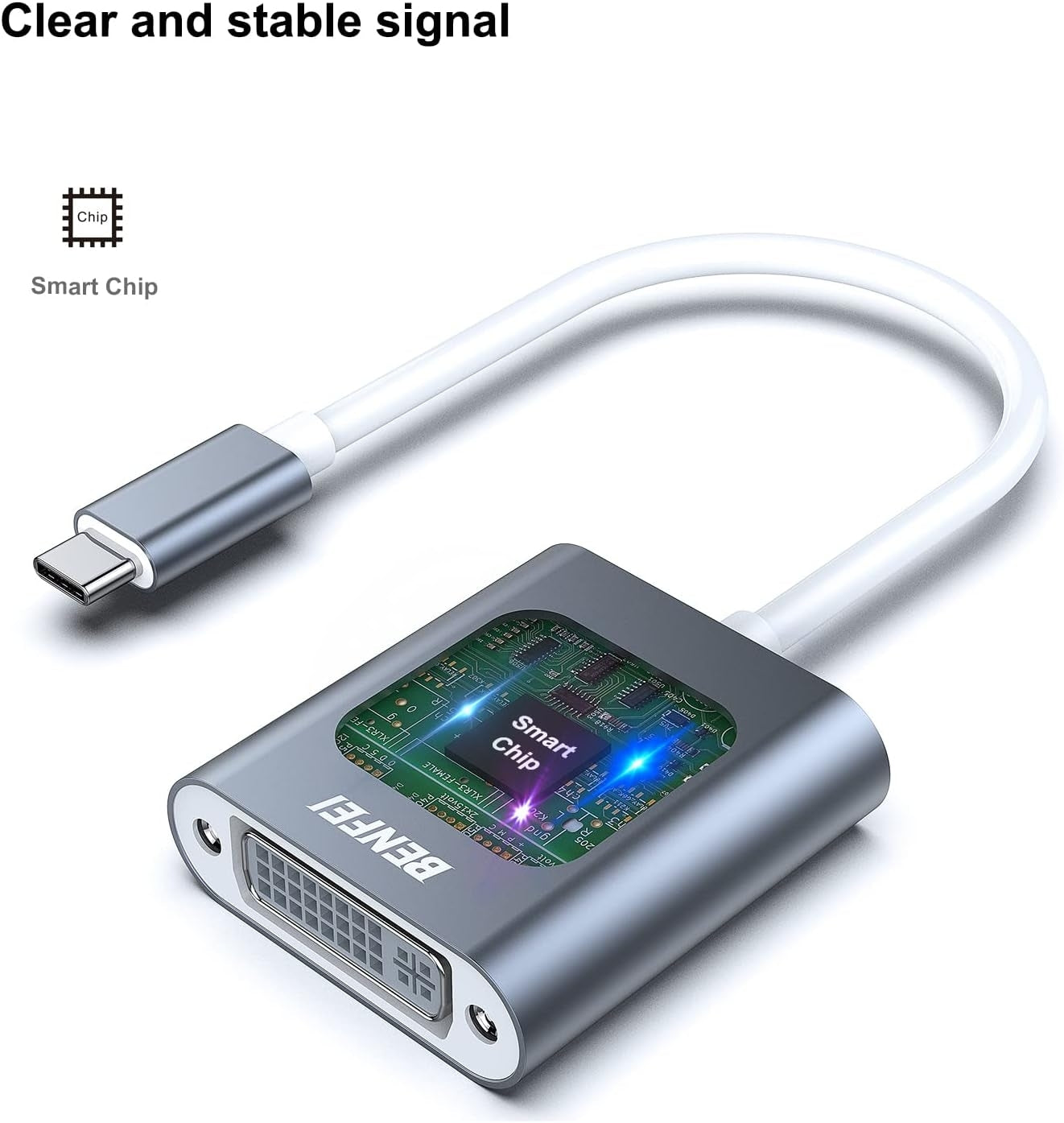 BENFEI 000164GY USB C to DVI Adapter [Thunderbolt 3/4 Compatible] V28-ELEBEN164GY