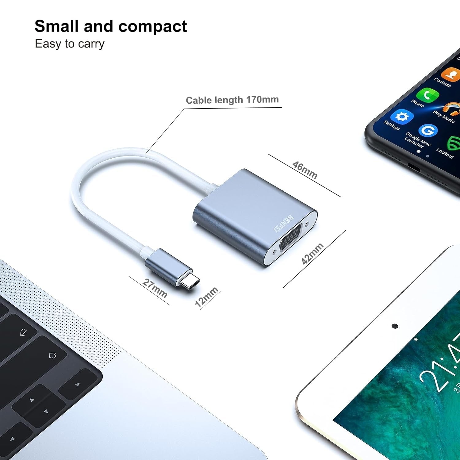 BENFEI USB C to VGA Adapter (Thunderbolt 3) V28-ELEBEN165GY