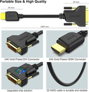 BENFEI HDMI to DVI, Bi Directional DVI-D 24+1 Male to HDMI Male High Speed Adapter Cable V28-ELEBEN189BK