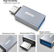 BENFEI USB C to USB 3.0 Adapter, USB C to A Male to Female Adapte V28-ELEBEN191GY1P