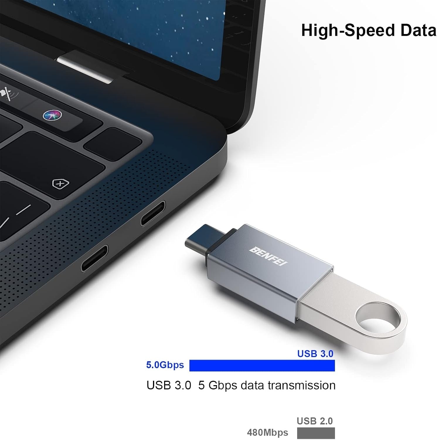 BENFEI USB C to USB 3.0 Adapter, USB C to A Male to Female Adapte V28-ELEBEN191GY1P
