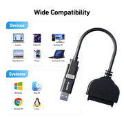 BENFEI 2in1 USB-C/USB 3.0 to SATA III Hard Driver Adapter V28-ELEBEN193BK