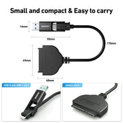 BENFEI 2in1 USB-C/USB 3.0 to SATA III Hard Driver Adapter V28-ELEBEN193BK
