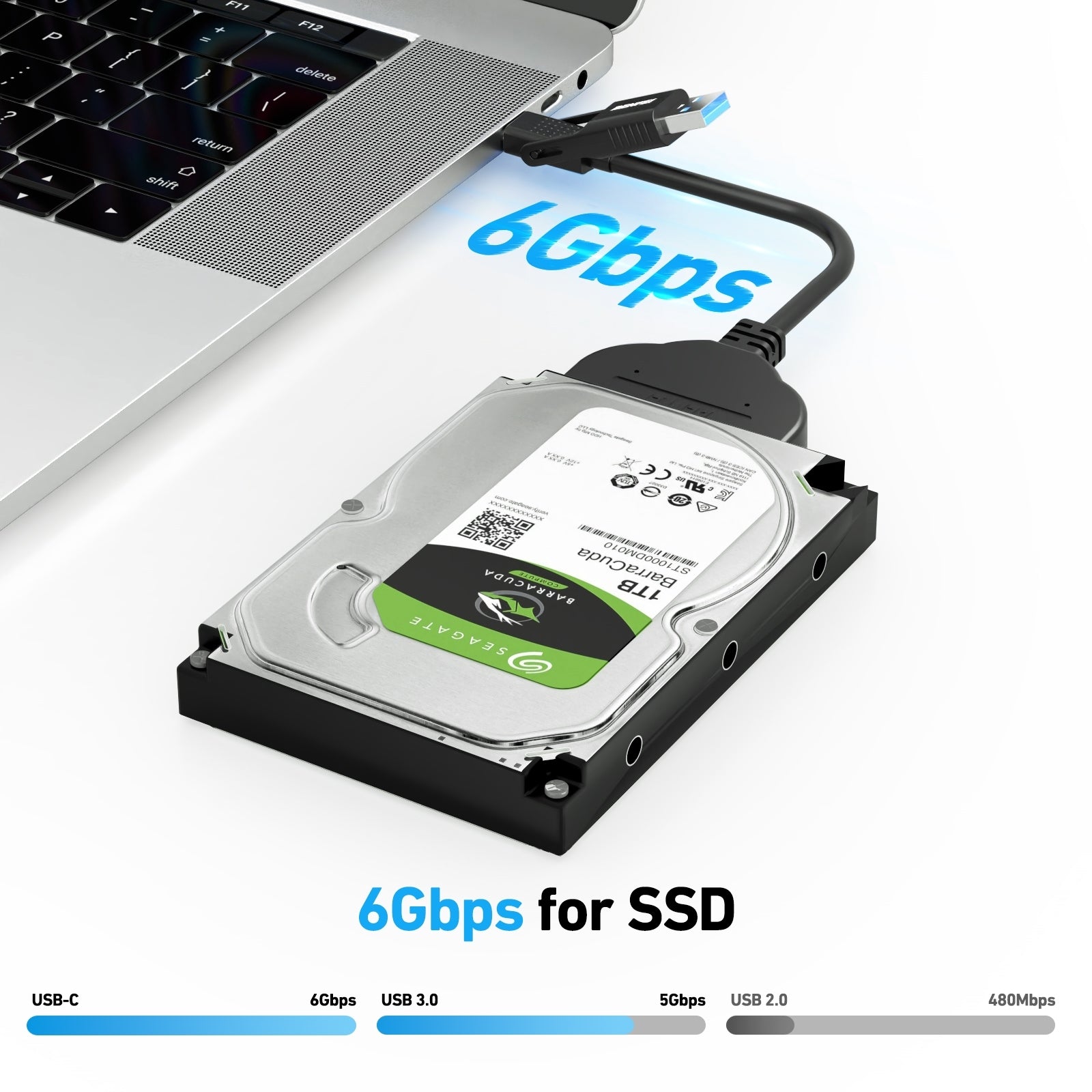 BENFEI 2in1 USB-C/USB 3.0 to SATA III Hard Driver Adapter V28-ELEBEN193BK
