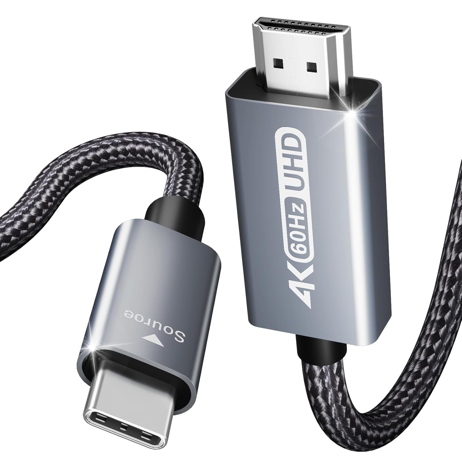 BENFEI 206GY-3F USB-C to HDMI 0.9M Cable 4K@60Hz, Aluminum Shell, Nylon Braided V28-ELEBEN206GY3F