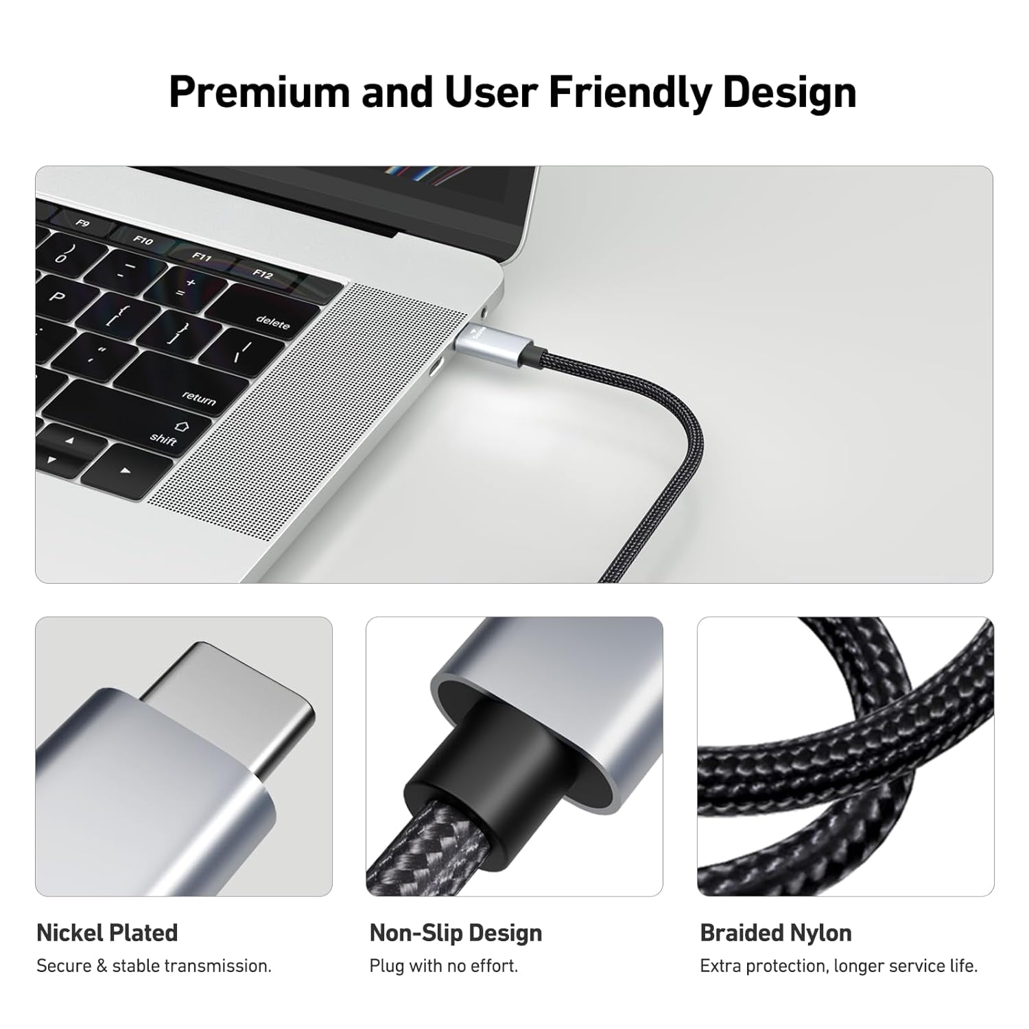 BENFEI 206GY-3F USB-C to HDMI 0.9M Cable 4K@60Hz, Aluminum Shell, Nylon Braided V28-ELEBEN206GY3F