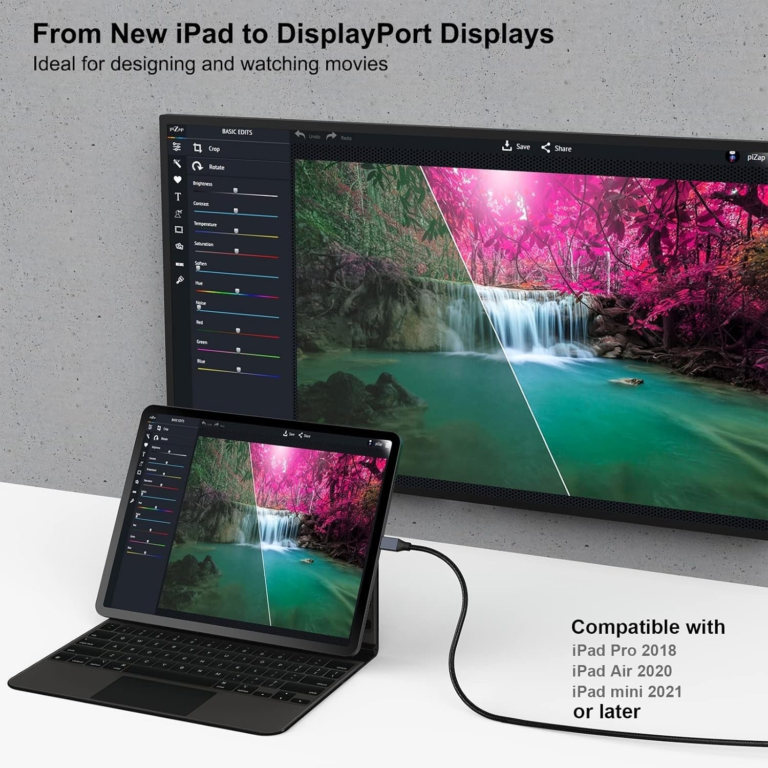 BENFEI 207GY-6F USB-C to DP 1.8M 8K@60Hz Thunderbolt 3 V28-ELEBEN207GY6F
