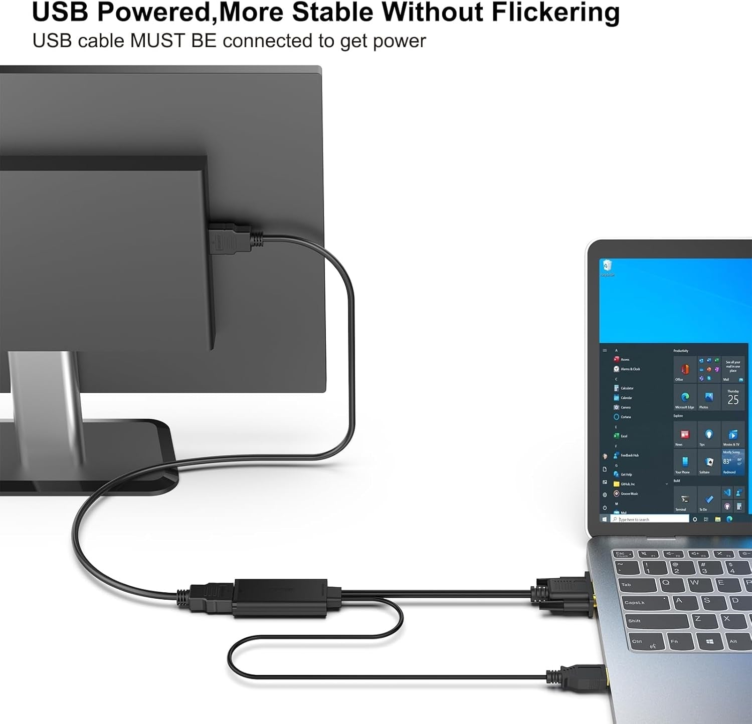 BENFEI 210BK VGA to HDMI Adapter with Audio Support and 1080P Resolution V28-ELEBEN210BK