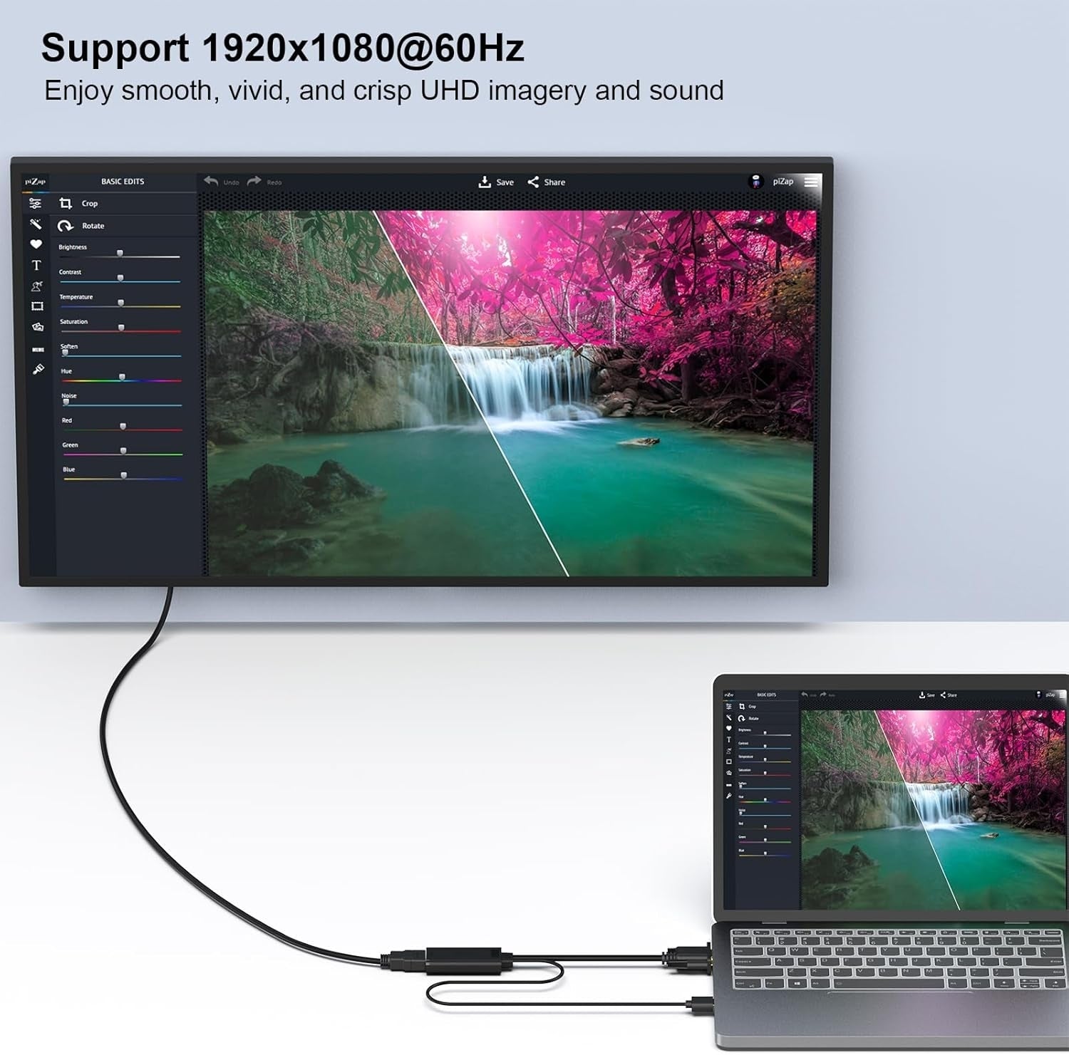 BENFEI 210BK VGA to HDMI Adapter with Audio Support and 1080P Resolution V28-ELEBEN210BK
