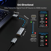 BENFEI 4K DisplayPort to HDMI Adapter, (2K 60Hz, 1080p 120Hz) Uni-Directional Display Port to HDMI Monitor V28-ELEBEN218GY