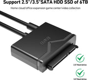 BENFEI 221BK USB 3.0 to SATA III Hard Drive Adapter for 2.5/3.5-inch HDD/SSD with 12V/2A Power Adapter, V28-ELEBEN221BK