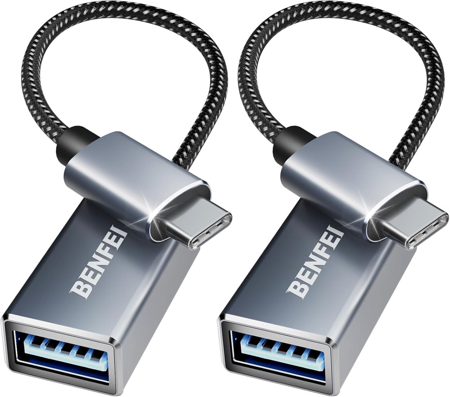 BENFEI 262GY-2P USB 3.0 USB-C to USB-A Adapter (2-pack) V28-ELEBEN262GY2P
