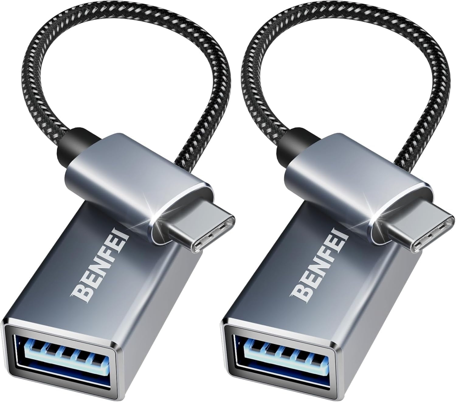 BENFEI 262GY-2P USB 3.0 USB-C to USB-A Adapter (2-pack) V28-ELEBEN262GY2P