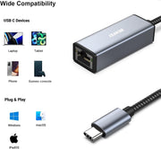 BENFEI USB-C to Ethernet Adapter (Thunderbolt 3 to RJ45) V28-ELEBEN269GY