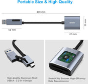 BENFEI USB Type-C/Type-A to SD TF Card Reader V28-ELEBEN271GY