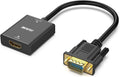 BENFEI HDMI to VGA, Uni-Directional HDMI Computer to VGA Monitor Adapter (Female to Male) with 3.5mm Audio V28-ELEBEN272BK