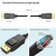 BENFEI 000279BK DP to DP Male to Male Cable 0.9M V28-ELEBEN279BK