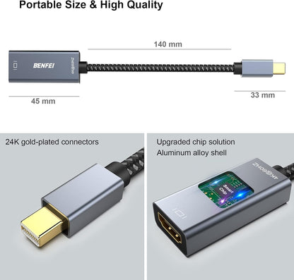 BENFEI Mini DP to HDMI Adapter (Thunderbolt Compatible) V28-ELEBEN287GY