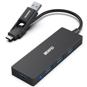 BENFEI 000291BK 4-Port USB 3.0 Ultra Flat Data Hub, USB C Hub with 4 Ports USB 3.0 Adapter V28-ELEBEN291BK