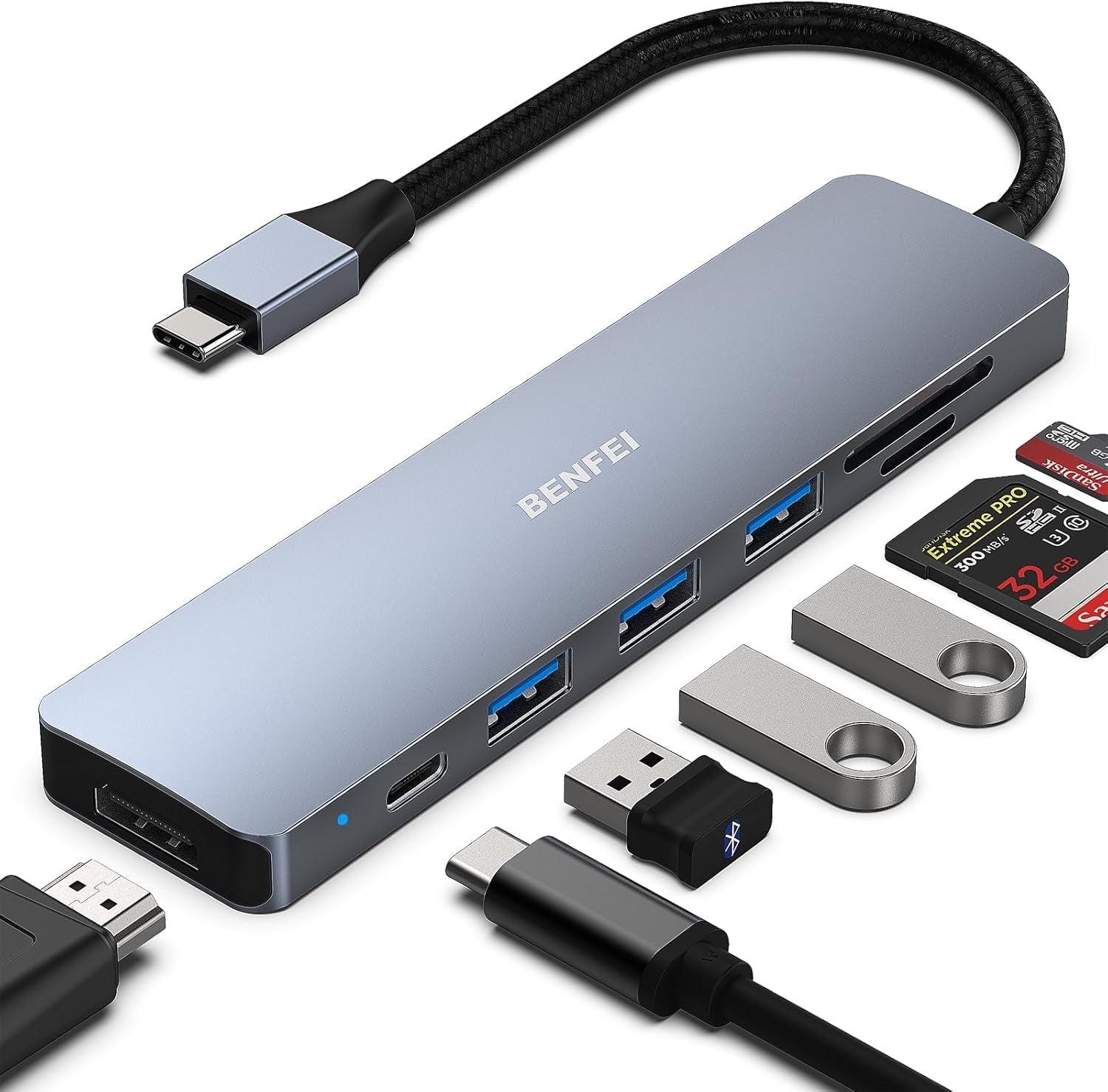 BENFEI USB C HUB 7-in-1 V28-ELEBEN307GY