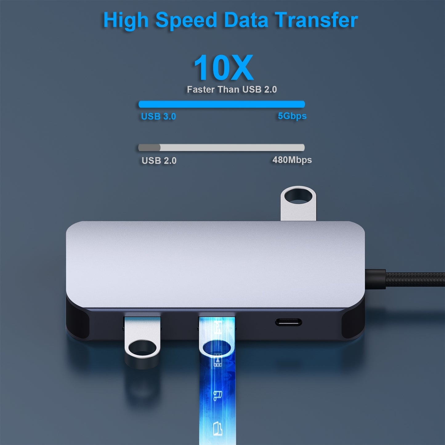 BENFEI 335GY USB-C Hub with Triple Display, 8-in-1 Docking Station (100W PD, Dual 4K HDMI, VGA, 3x USB 3.0) V28-ELEBEN335GY