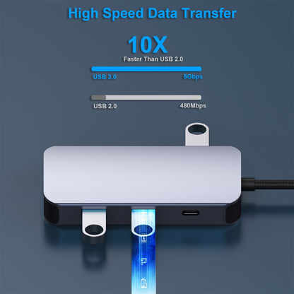 BENFEI 335GY USB-C Hub with Triple Display, 8-in-1 Docking Station (100W PD, Dual 4K HDMI, VGA, 3x USB 3.0) V28-ELEBEN335GY