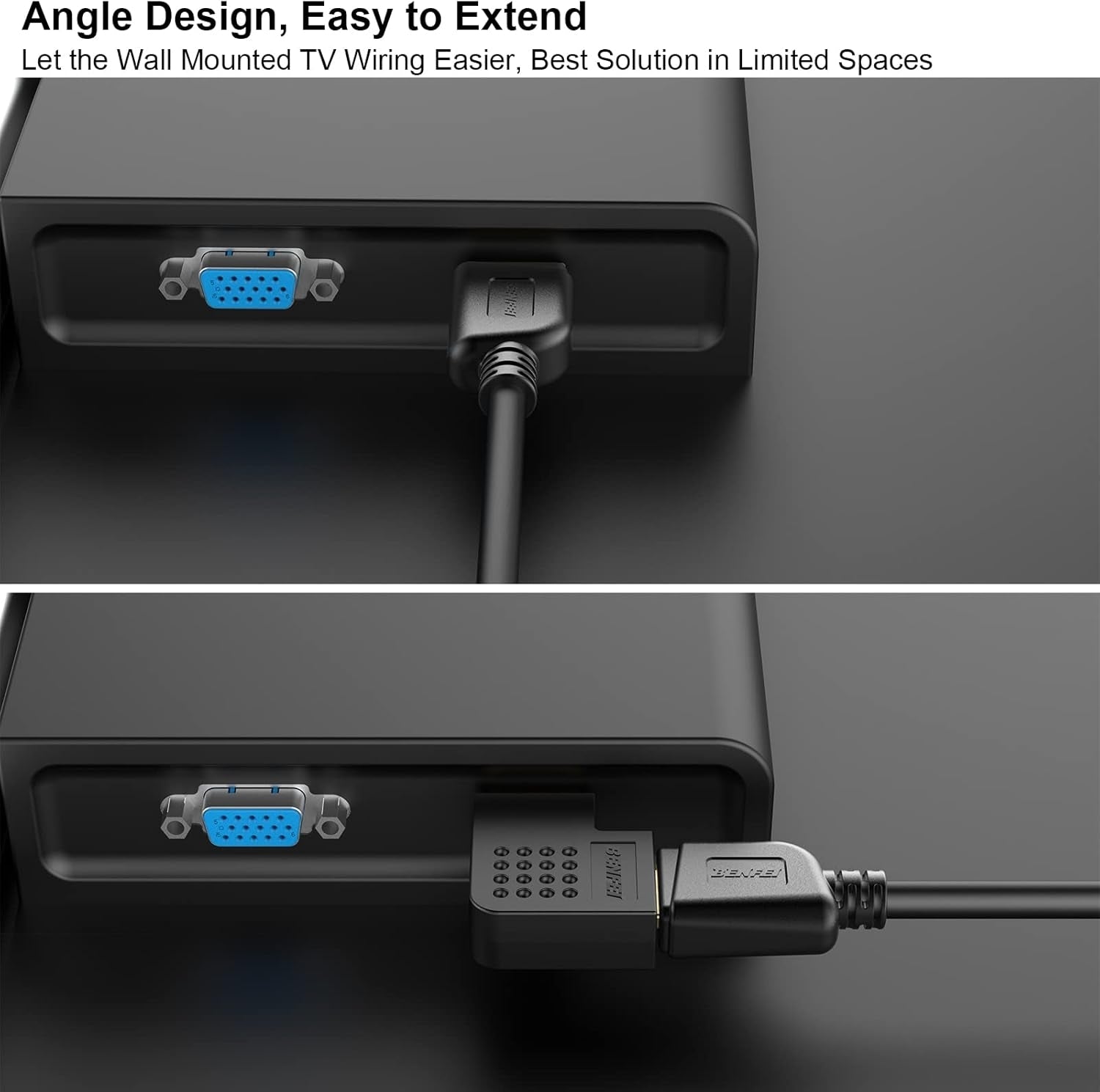 BENFEI HDMI Male to Female Right Angle 90 Degree Adapter V28-ELEBEN338BK2P
