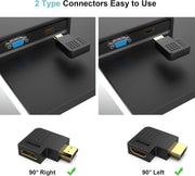 BENFEI HDMI Male to Female Right Angle 90 Degree Adapter V28-ELEBEN338BK2P