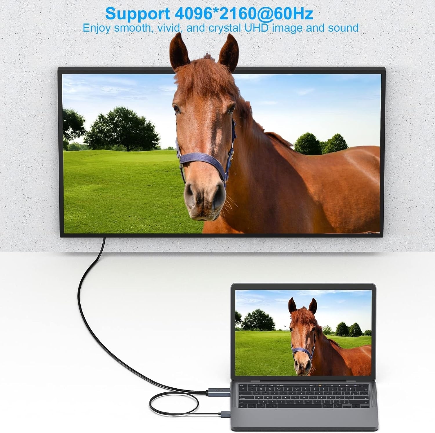 BENFEI 344GY-3M HDMI to DisplayPort Unidirectional 4K Active Cable with USB Powered 3M V28-ELEBEN344GY3M