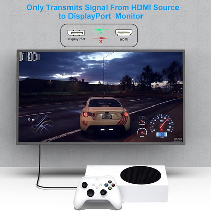 BENFEI 344GY-5M HDMI to DisplayPort Unidirectional 4K Active Cable with USB Powered 5M V28-ELEBEN344GY5M