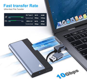 BENFEI 345GY M.2 NVME SATA SSD Enclosure, 10 Gbps USB Type-C/Type-A to NVME PCI-E SATA M-Key/(B+M) V28-ELEBEN345GY