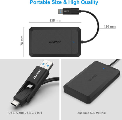 BENFEI 2.5 Inch SATA to USB Tool Free External Hard Drive Enclosure V28-ELEBEN346BK