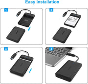 BENFEI 2.5 Inch SATA to USB Tool Free External Hard Drive Enclosure V28-ELEBEN346BK