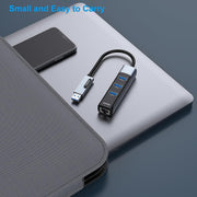 BENFEI 350GY 2-in-1 USB-C+USB 3.0 to RJ45 Gigabit Ethernet Port + 3-Port USB 3.0 HUB V28-ELEBEN350GY