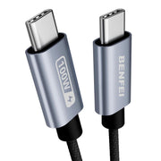 BENFEI 351SL-6F 100W USB-C to USB-C Fast Charging Cable Aluminum Shell Tangle-Free Silicone V28-ELEBEN351SL6F