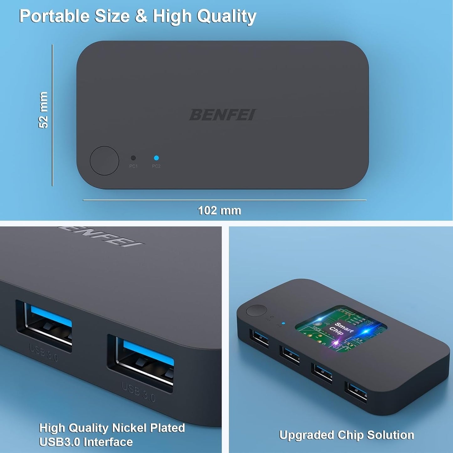 BENFEI 4-port USB 3.0 Switch V28-ELEBEN354BK