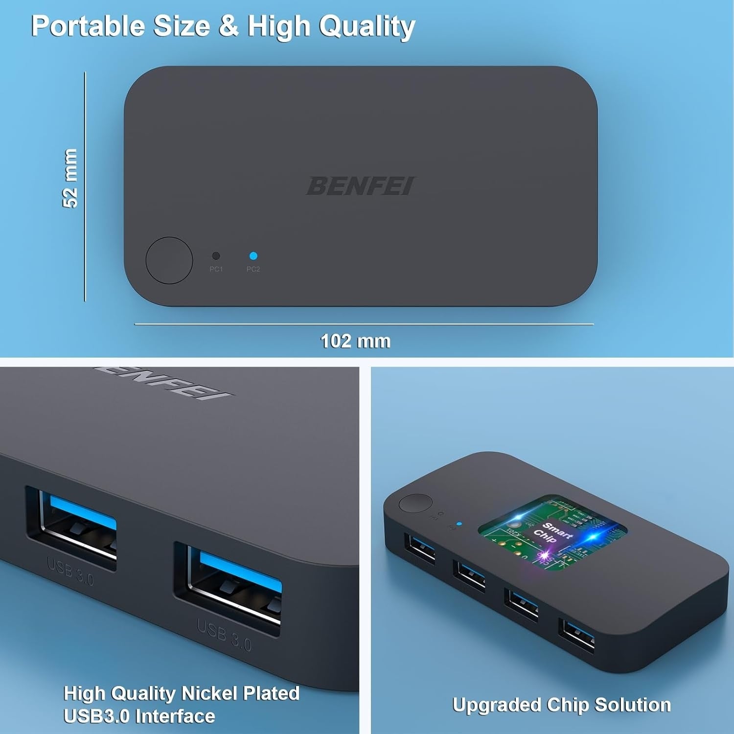 BENFEI 4-port USB 3.0 Switch V28-ELEBEN354BK