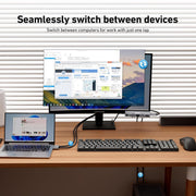 BENFEI 000355GY USB 3.0 HDMI KVM Switch(8K@60Hz) with 4 USB 3.0 Ports for 2 Computers Sharing Monitor V28-ELEBEN355GY