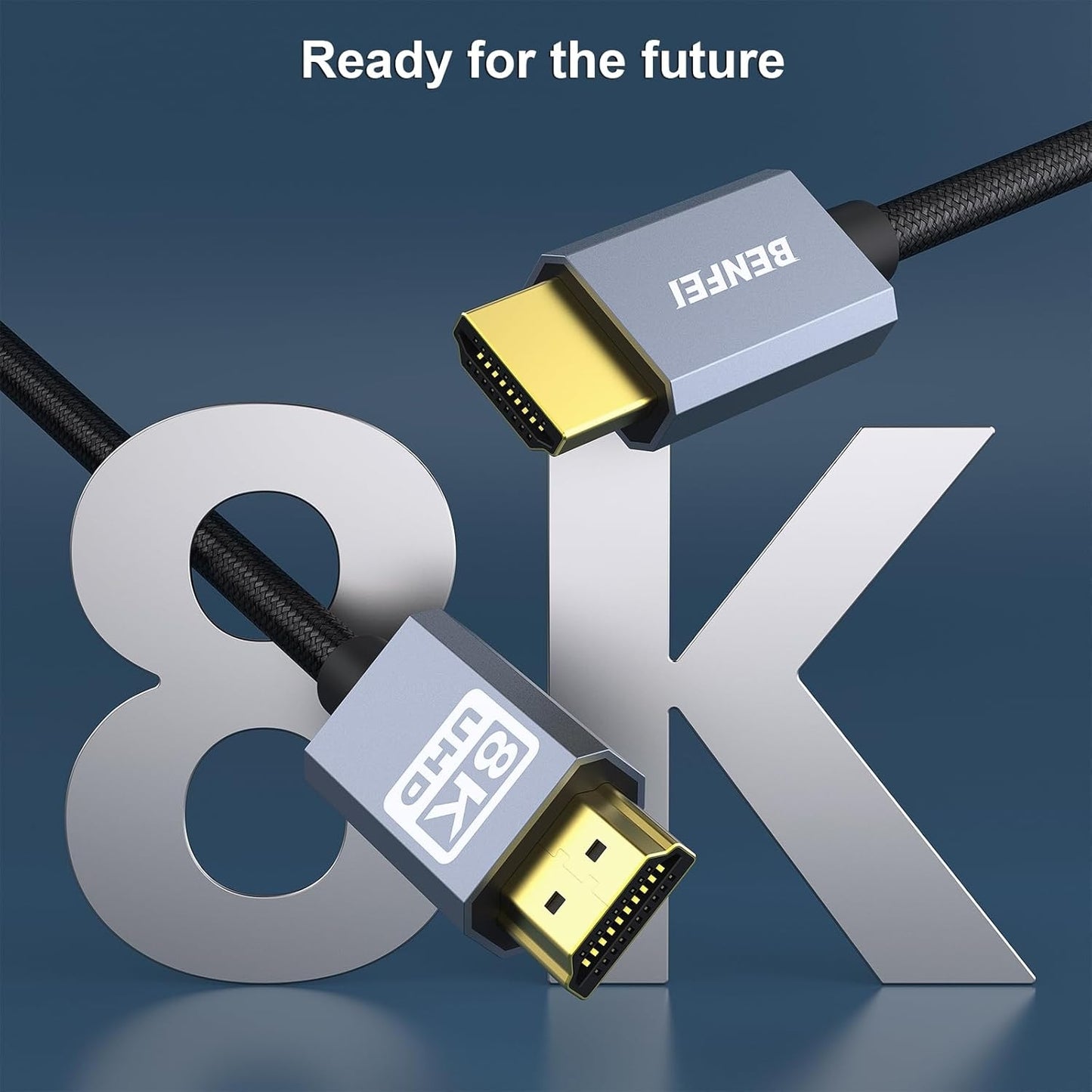 BENFEI 8K HDMI to HDMI Cable, Nylon Braided 3m V28-ELEBEN358GY10F