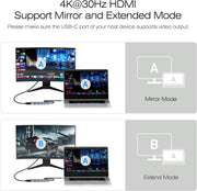 BENFEI USB C Hub 5-in-1 with 4K HDMI(Certified) Aluminum Case V28-ELEBEN360GY