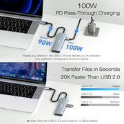 BENFEI USB C Hub 5-in-1 with 4K HDMI(Certified) Aluminum Case V28-ELEBEN360GY